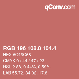カラーコード: RGB 196 108.8 104.4 | qconv.com