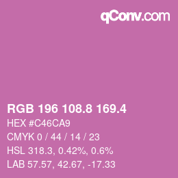 カラーコード: RGB 196 108.8 169.4 | qconv.com