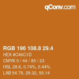 カラーコード: RGB 196 108.8 29.4 | qconv.com