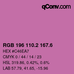 カラーコード: RGB 196 110.2 167.6 | qconv.com