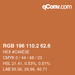 カラーコード: RGB 196 110.2 62.6 | qconv.com
