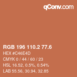 カラーコード: RGB 196 110.2 77.6 | qconv.com