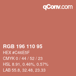 Farbcode: RGB 196 110 95 | qconv.com