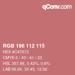 Color code: RGB 196 112 115 | qconv.com