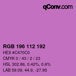Color code: RGB 196 112 192 | qconv.com