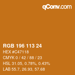 Color code: RGB 196 113 24 | qconv.com