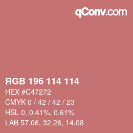 Color code: RGB 196 114 114 | qconv.com