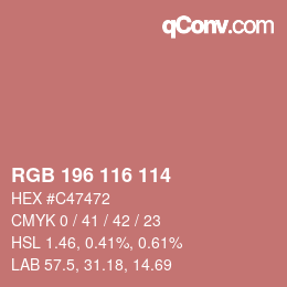 Color code: RGB 196 116 114 | qconv.com
