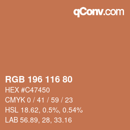 Color code: RGB 196 116 80 | qconv.com