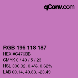 Color code: RGB 196 118 187 | qconv.com