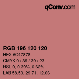 カラーコード: RGB 196 120 120 | qconv.com