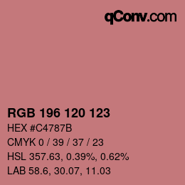 カラーコード: RGB 196 120 123 | qconv.com