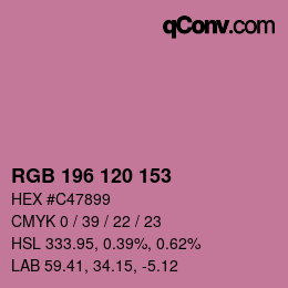 カラーコード: RGB 196 120 153 | qconv.com
