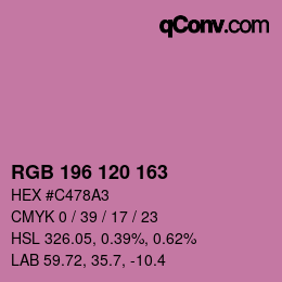 カラーコード: RGB 196 120 163 | qconv.com