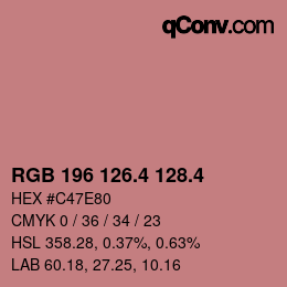カラーコード: RGB 196 126.4 128.4 | qconv.com
