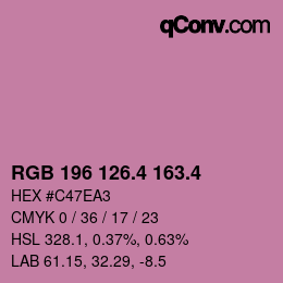 カラーコード: RGB 196 126.4 163.4 | qconv.com