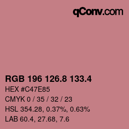 カラーコード: RGB 196 126.8 133.4 | qconv.com