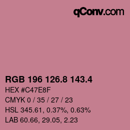 カラーコード: RGB 196 126.8 143.4 | qconv.com