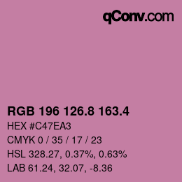 カラーコード: RGB 196 126.8 163.4 | qconv.com