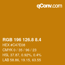 カラーコード: RGB 196 126.8 8.4 | qconv.com