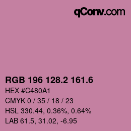カラーコード: RGB 196 128.2 161.6 | qconv.com