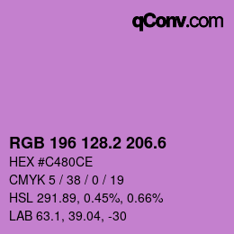 カラーコード: RGB 196 128.2 206.6 | qconv.com