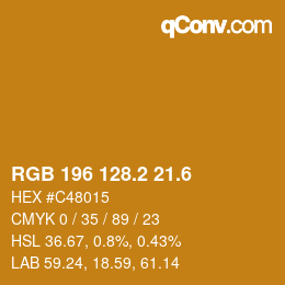 カラーコード: RGB 196 128.2 21.6 | qconv.com