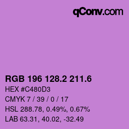カラーコード: RGB 196 128.2 211.6 | qconv.com