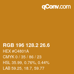 カラーコード: RGB 196 128.2 26.6 | qconv.com