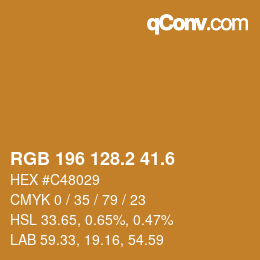 カラーコード: RGB 196 128.2 41.6 | qconv.com
