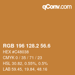 カラーコード: RGB 196 128.2 56.6 | qconv.com