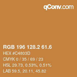 カラーコード: RGB 196 128.2 61.6 | qconv.com