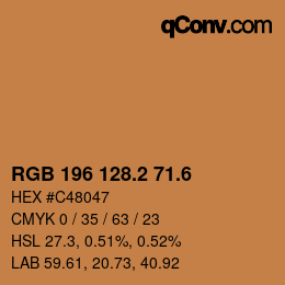 カラーコード: RGB 196 128.2 71.6 | qconv.com
