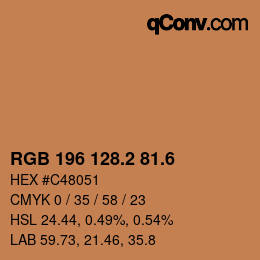 カラーコード: RGB 196 128.2 81.6 | qconv.com