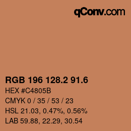 カラーコード: RGB 196 128.2 91.6 | qconv.com