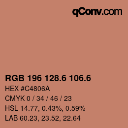 カラーコード: RGB 196 128.6 106.6 | qconv.com