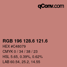 カラーコード: RGB 196 128.6 121.6 | qconv.com