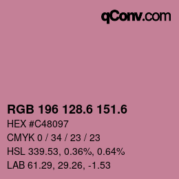 カラーコード: RGB 196 128.6 151.6 | qconv.com