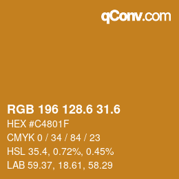 カラーコード: RGB 196 128.6 31.6 | qconv.com