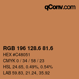 カラーコード: RGB 196 128.6 81.6 | qconv.com