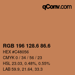 カラーコード: RGB 196 128.6 86.6 | qconv.com
