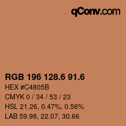 カラーコード: RGB 196 128.6 91.6 | qconv.com