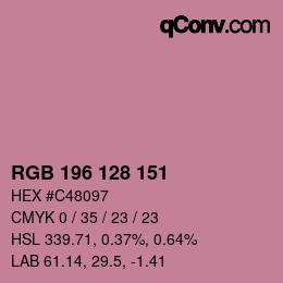 Color code: RGB 196 128 151 | qconv.com