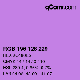 Color code: RGB 196 128 229 | qconv.com