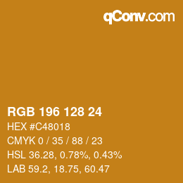 Color code: RGB 196 128 24 | qconv.com