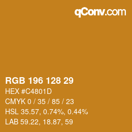 Código de color: RGB 196 128 29 | qconv.com