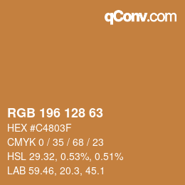 Color code: RGB 196 128 63 | qconv.com
