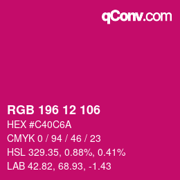 Color code: RGB 196 12 106 | qconv.com