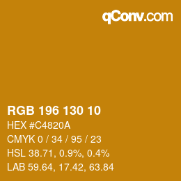 カラーコード: RGB 196 130 10 | qconv.com
