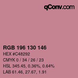 カラーコード: RGB 196 130 146 | qconv.com